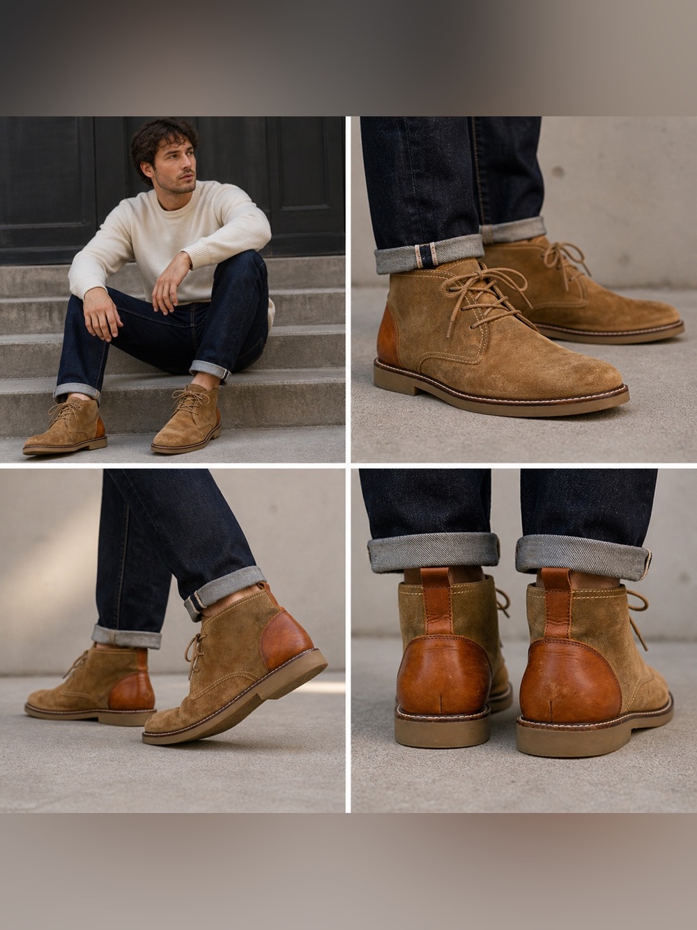 Steve Madden Suede Chukka Boots Brown Leather Heel Men’s Size 9.5